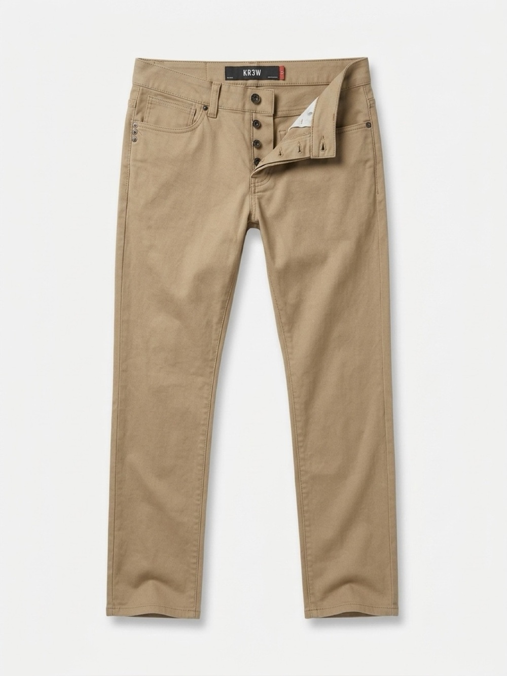 KR3W Men’s K-Slim Straight Jeans in Khaki Tan